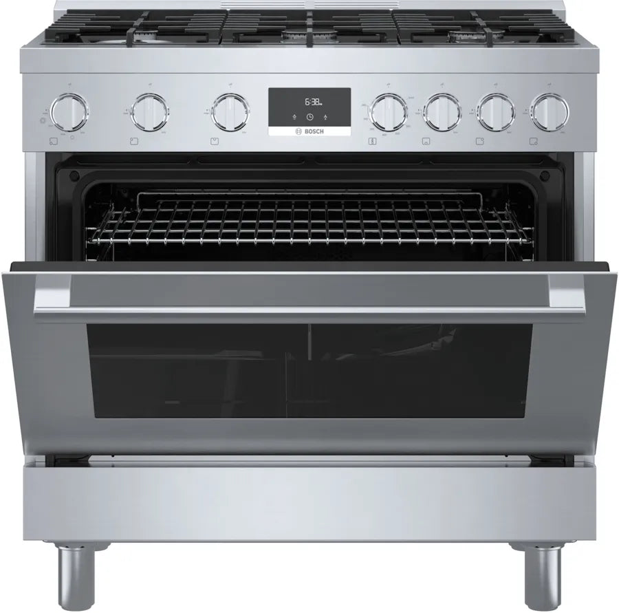 Bosch 800 Series, Gas freestanding range, 36'', Stainless steel