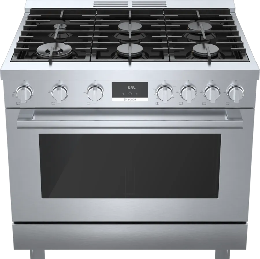 Bosch 800 Series, Gas freestanding range, 36'', Stainless steel