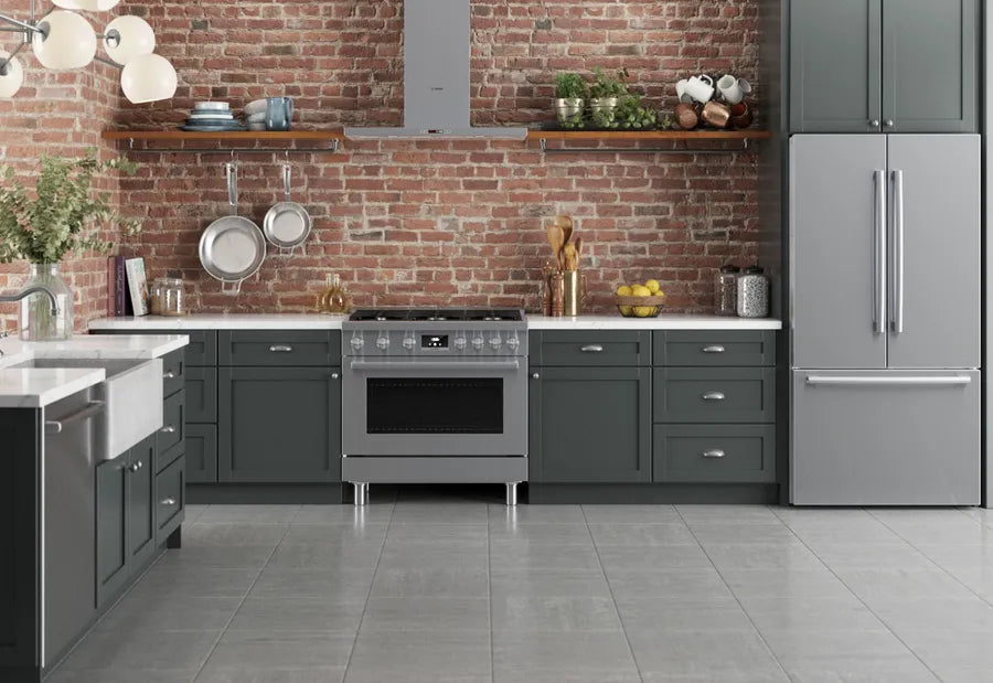 Bosch 800 Series, Gas freestanding range, 36'', Stainless steel