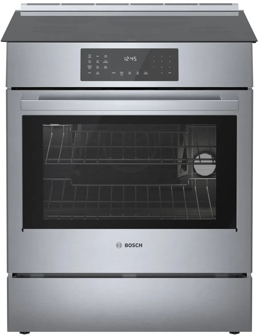 Bosch 800 Series, Induction slide-in range, 30'', Stainless steel