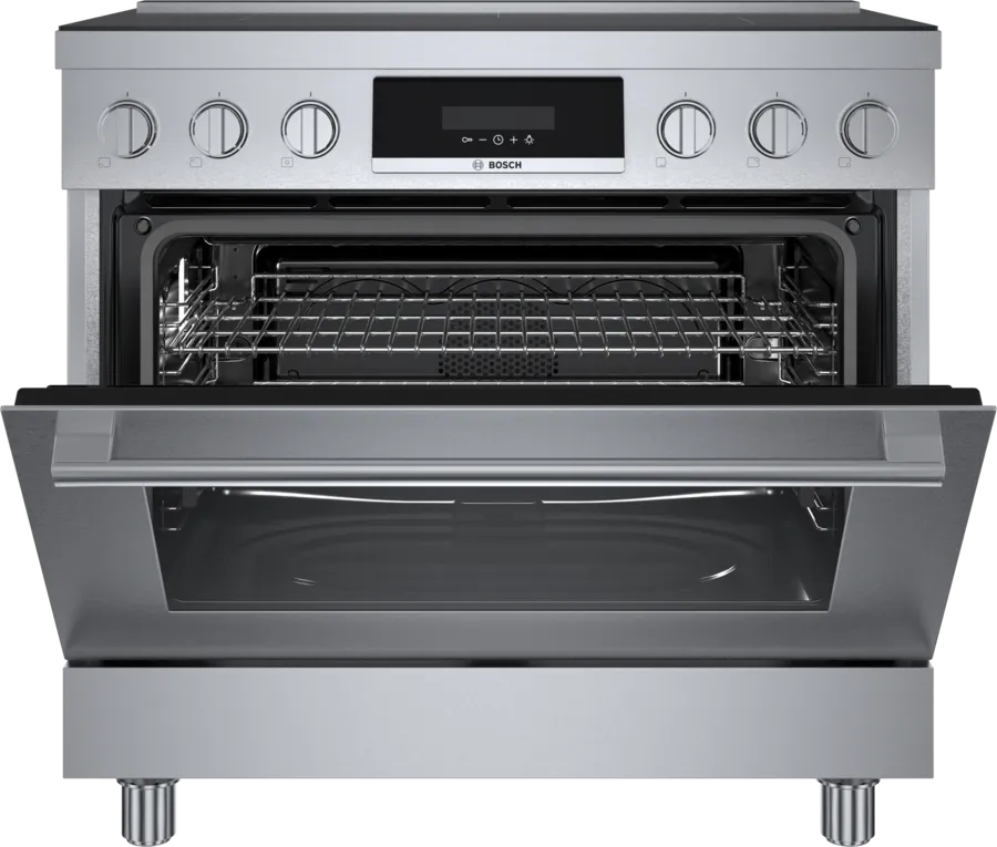 Bosch 800 Series, Induction freestanding range cooker, 36'', Stainless steel