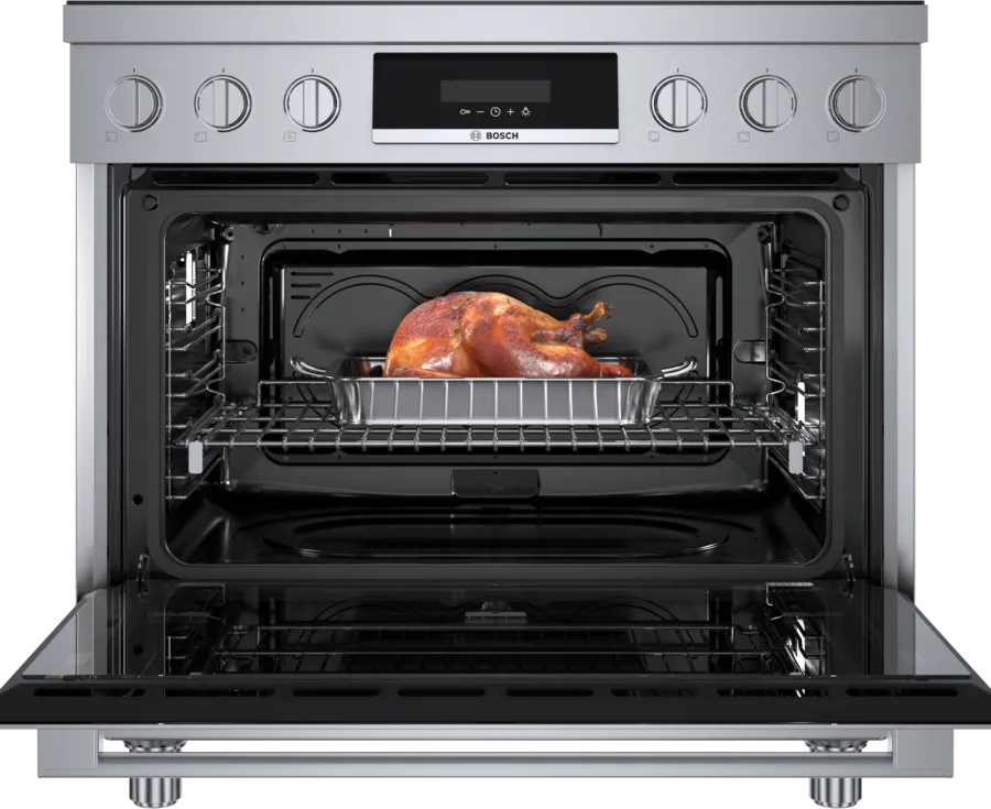 Bosch 800 Series, Induction freestanding range cooker, 36'', Stainless steel