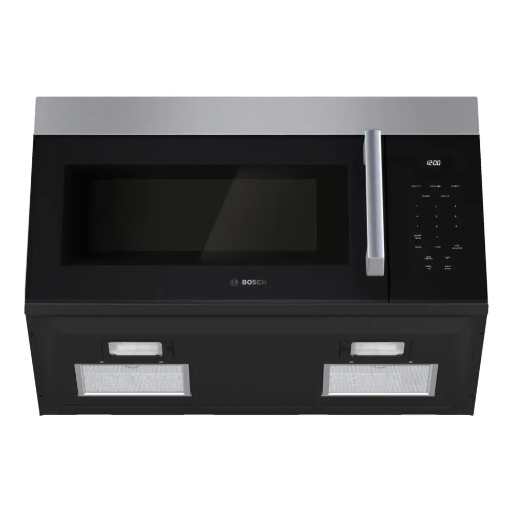 Bosch 100 Series, Over-The-Range Microwave, 30'', Door Hinge: left, Stainless steel