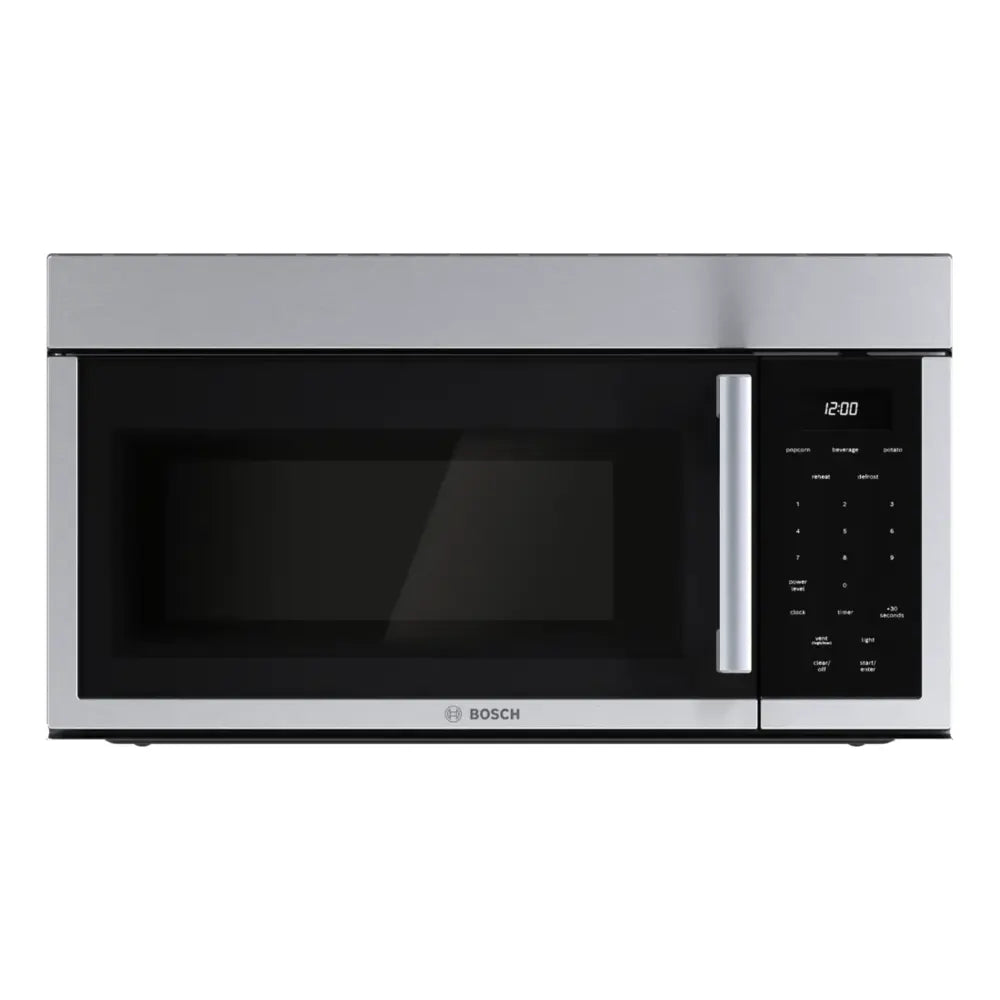 Bosch 300 Series, Over-The-Range Microwave, 30'', Door Hinge: left, Stainless steel