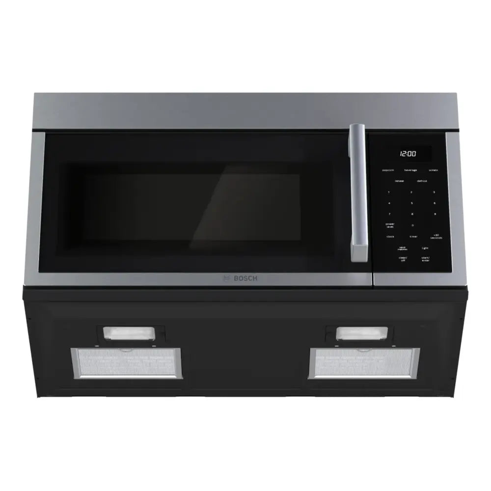 Bosch 300 Series, Over-The-Range Microwave, 30'', Door Hinge: left, Stainless steel