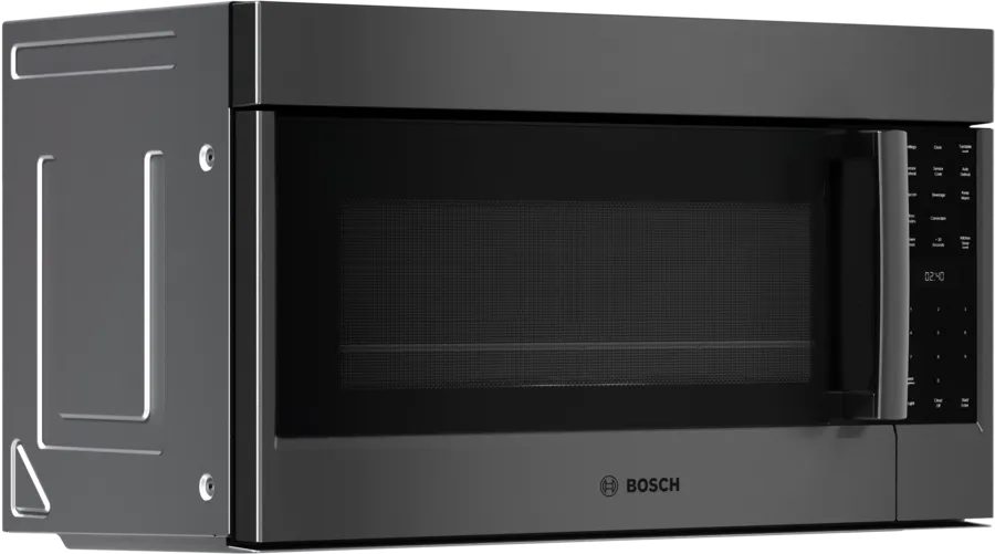 Bosch 800 Series, Over-The-Range Microwave, 30'', Door Hinge: left, Black stainless st