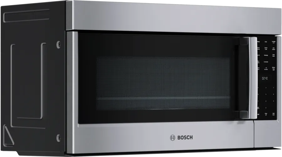 Bosch 800 Series, Over-The-Range Microwave, 30'', Door Hinge: left, Stainless steel