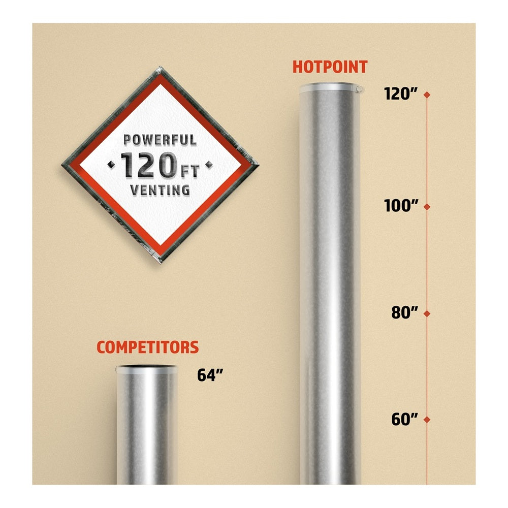 Hotpoint Hotpoint® 6.2 cu. ft. Capacity Gas Dryer with Up To 120 ft. Venting and Shallow 