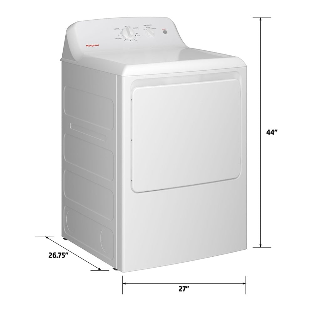 Hotpoint Hotpoint® 6.2 cu. ft. Capacity Gas Dryer with Up To 120 ft. Venting and Shallow 