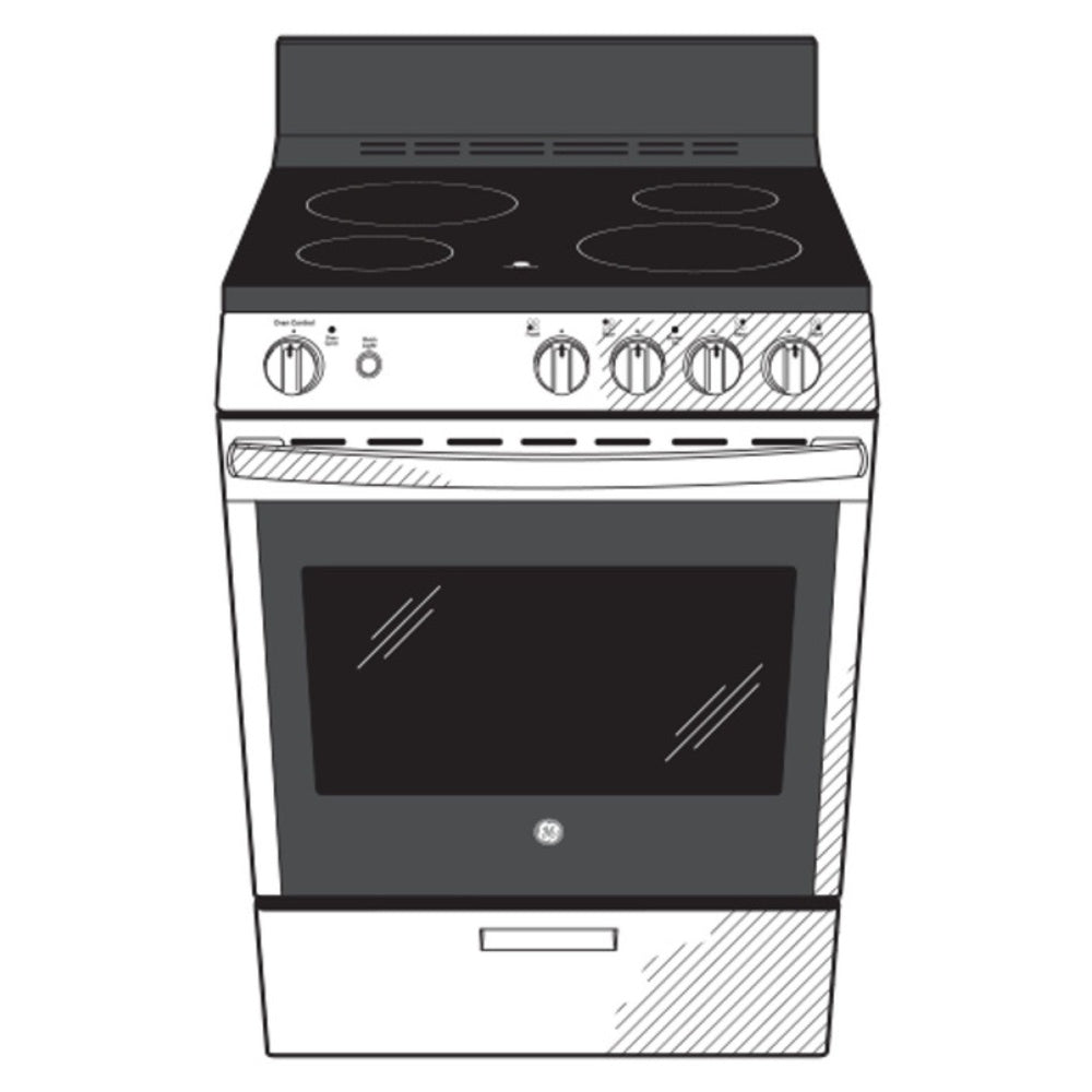 GE GE® ENERGY STAR® 24" Free-Standing/Slide-in Front Control Range with Steam Clean
