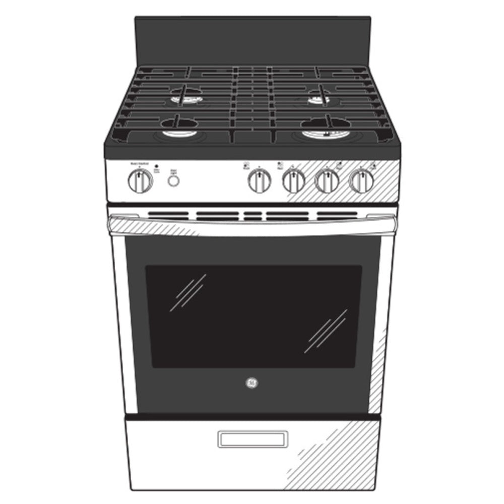 GE GE® 24" Steam Clean Free-Standing/Slide-in Gas Range