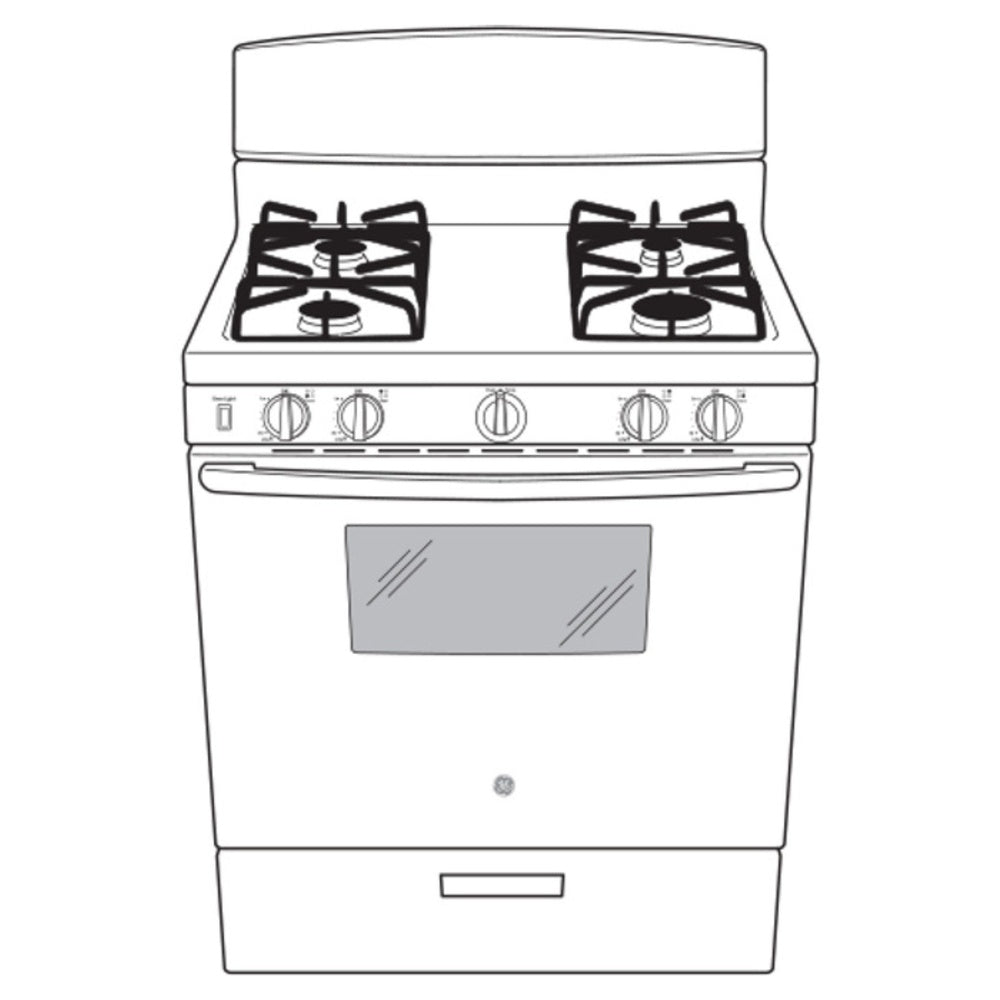 GE GE® 30" Free-Standing Front Control Gas Range