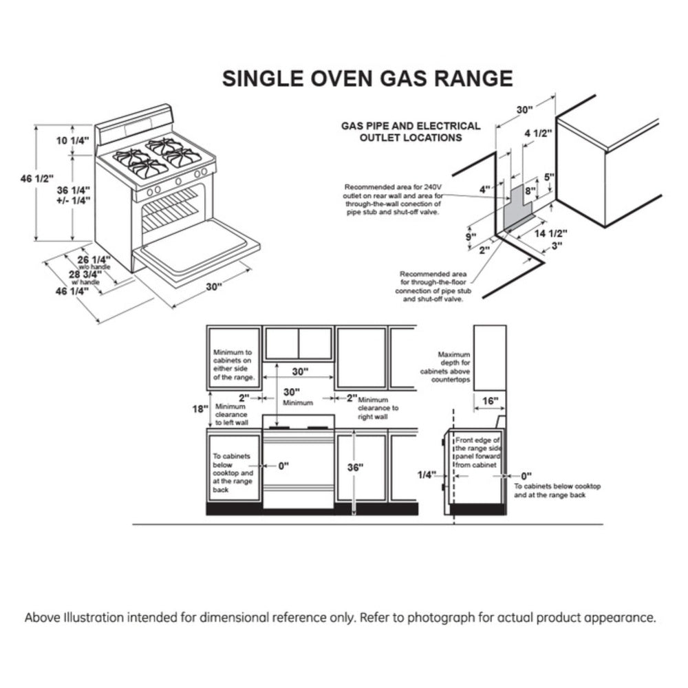 GE GE® 30" Free-Standing Gas Range