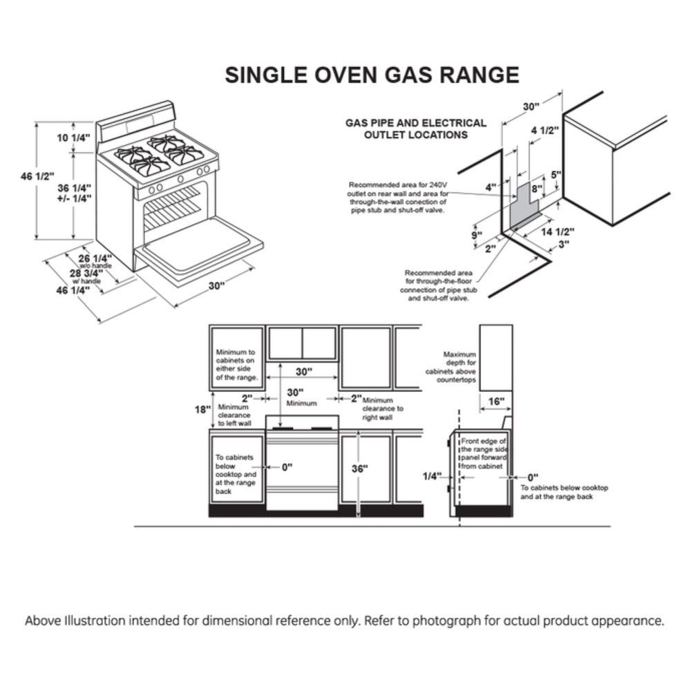 GE GE® 30" Free-Standing Gas Range