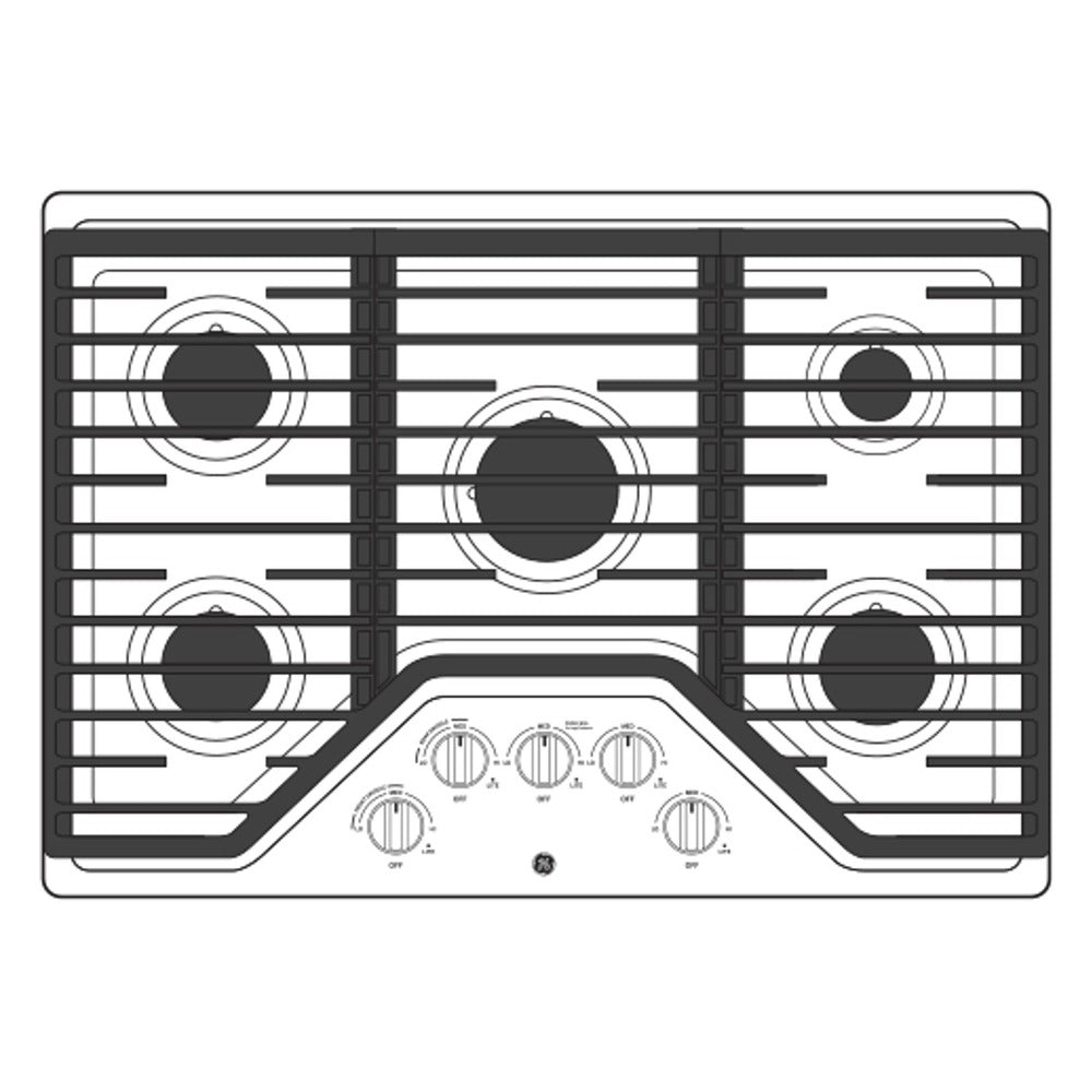 GE GE® 30" Built-In Gas Cooktop with 5 Burners and Dishwasher Safe Grates