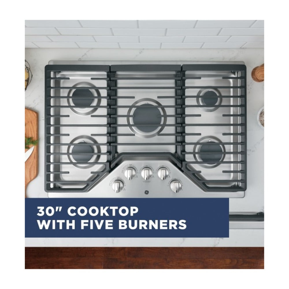 GE GE® 30" Built-In Gas Cooktop with 5 Burners and Dishwasher Safe Grates