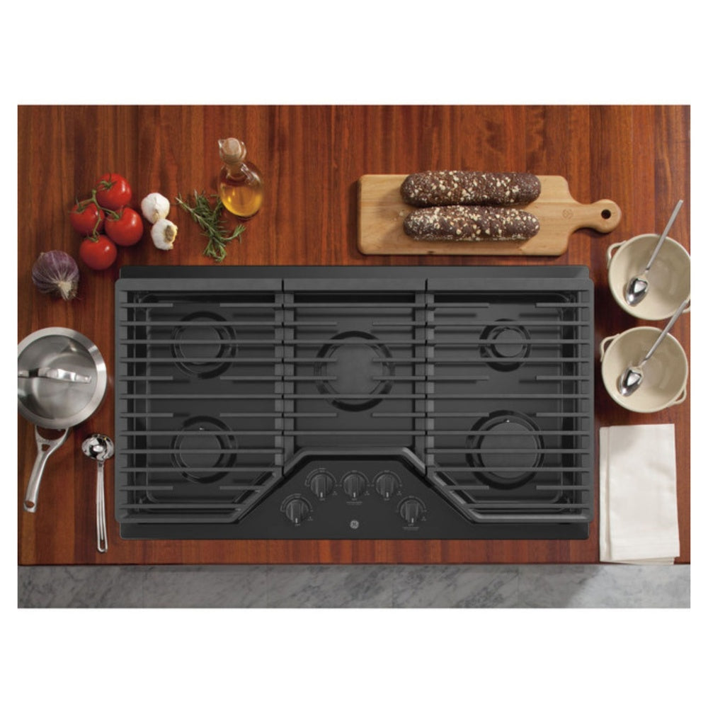 GE GE® 36" Built-In Gas Cooktop with 5 Burners and Dishwasher Safe Grates