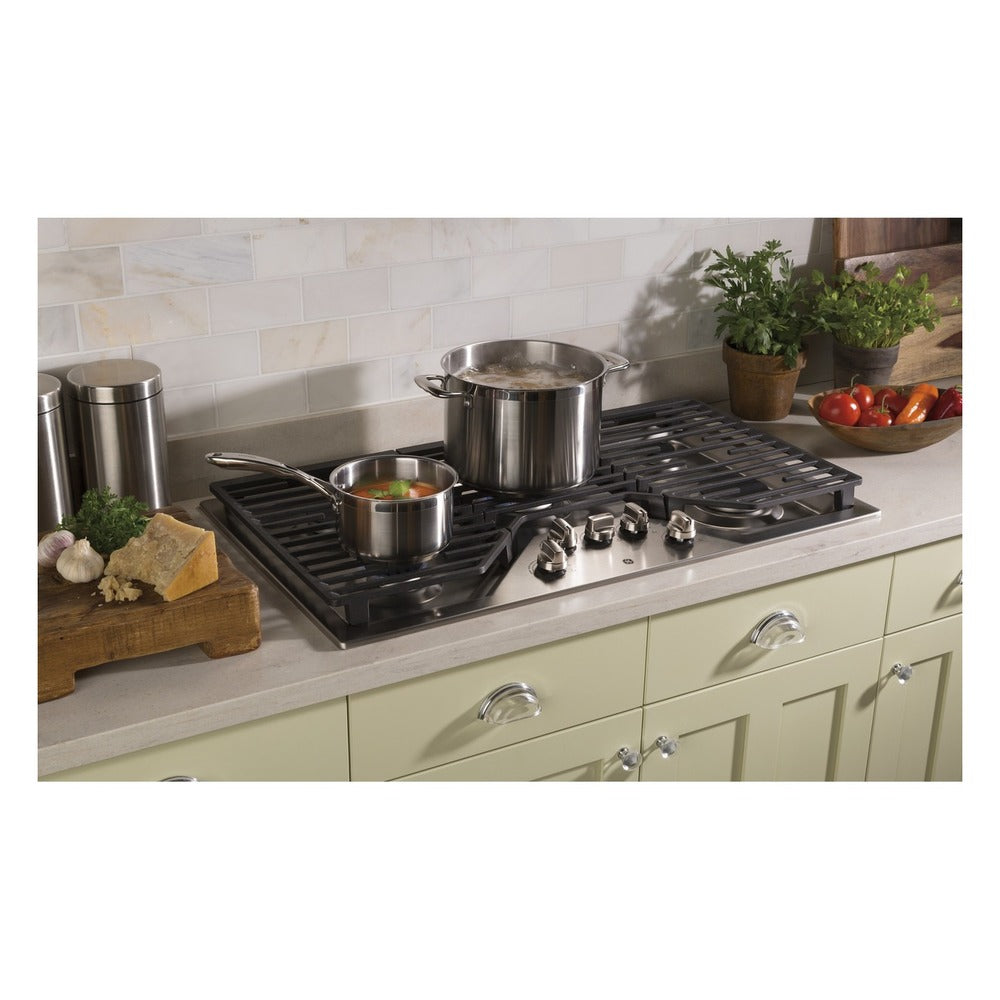 GE GE® 36" Built-In Gas Cooktop with 5 Burners and Dishwasher Safe Grates