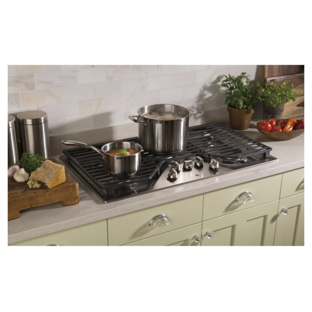 GE GE® 36" Built-In Gas Cooktop with 5 Burners and Dishwasher Safe Grates