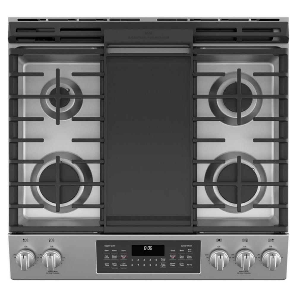 GE GE 30" Slide-In Front Control Gas Double Oven Range