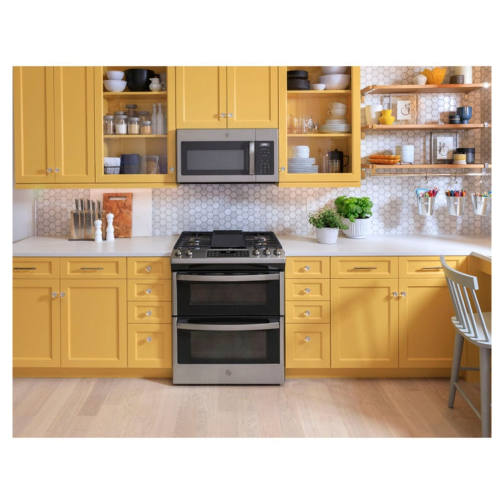 GE GE 30" Slide-In Front Control Gas Double Oven Range