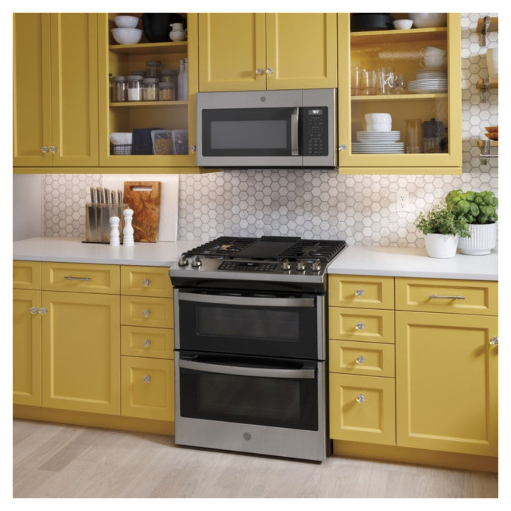 GE GE 30" Slide-In Front Control Gas Double Oven Range