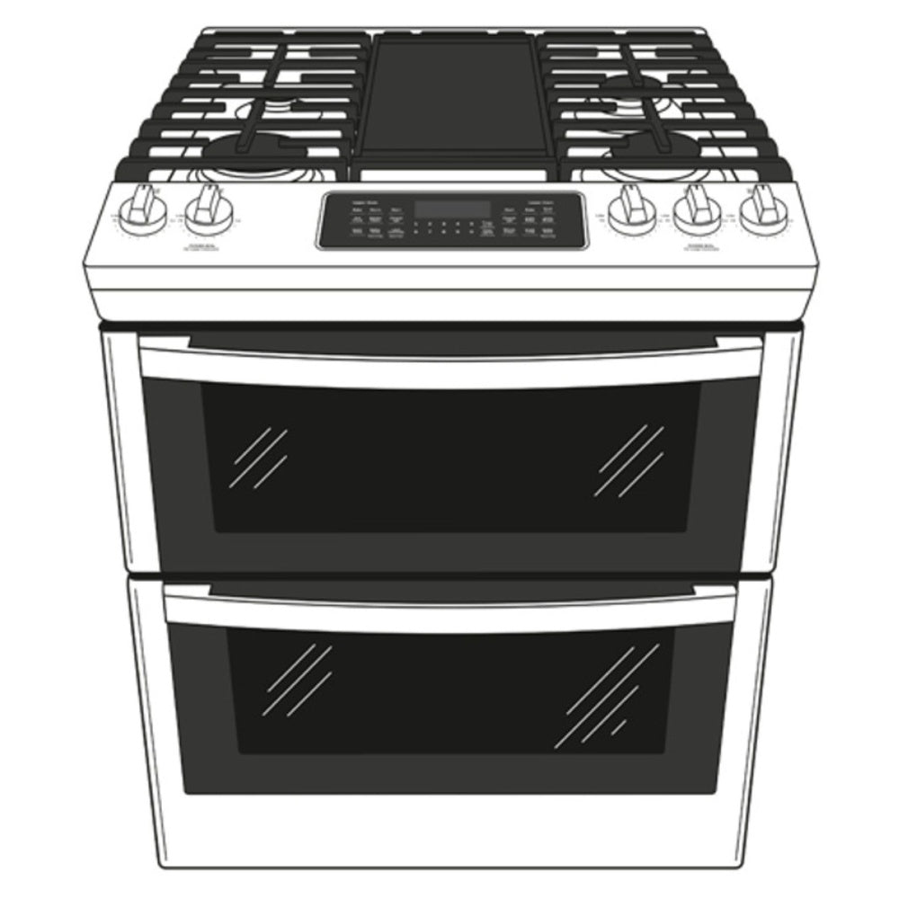 GE GE 30" Slide-In Front Control Gas Double Oven Range