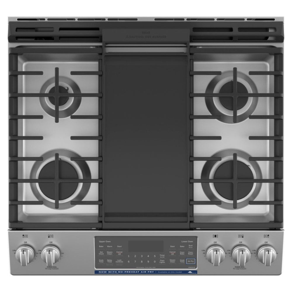 GE GE 30" Slide-In Front Control Gas Double Oven Range