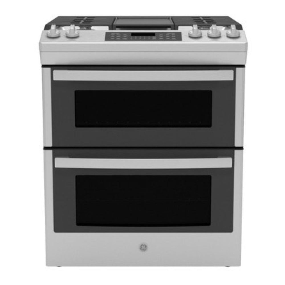 GE GE 30" Slide-In Front Control Gas Double Oven Range