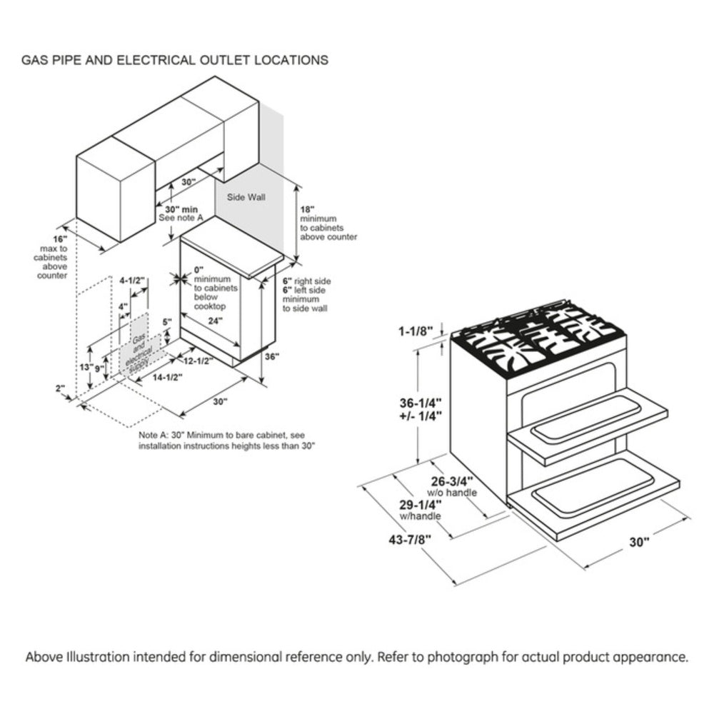 GE GE 30" Slide-In Front Control Gas Double Oven Range