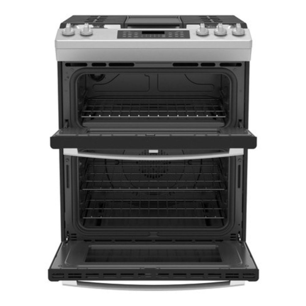 GE GE 30" Slide-In Front Control Gas Double Oven Range