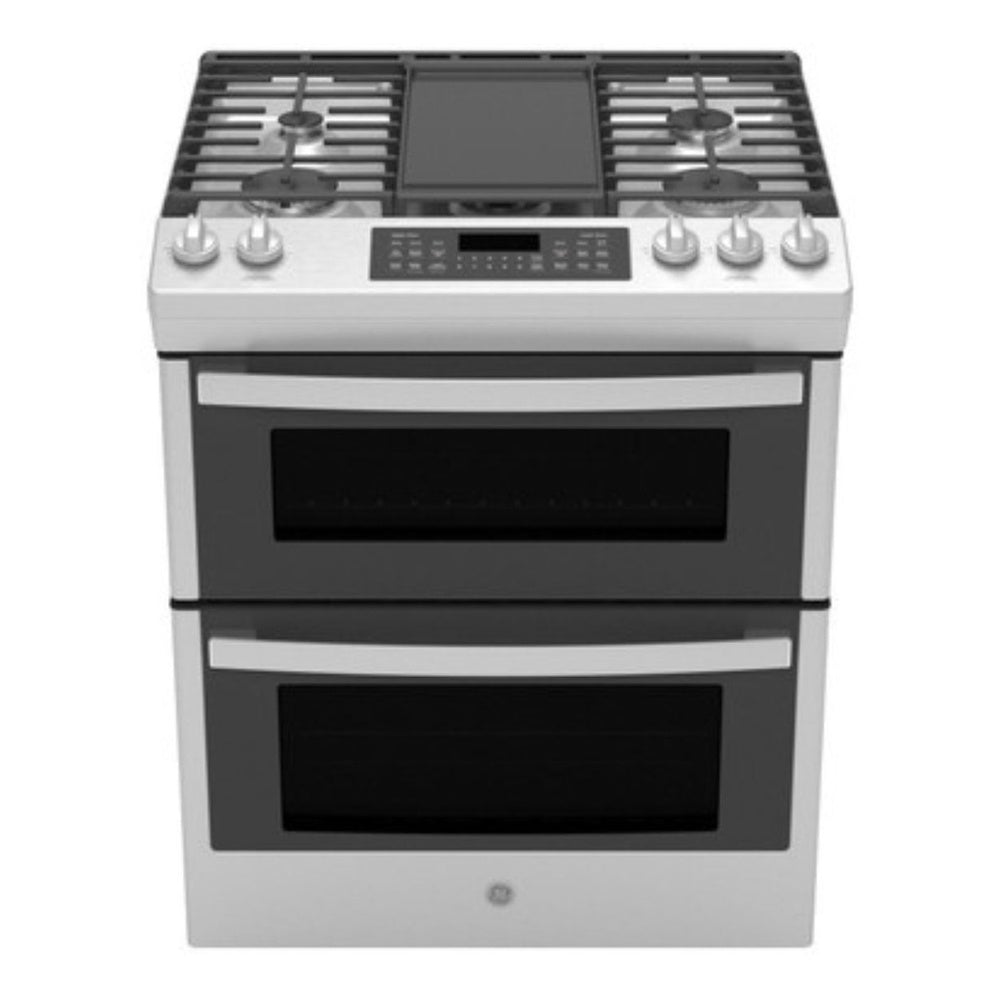 GE GE 30" Slide-In Front Control Gas Double Oven Range