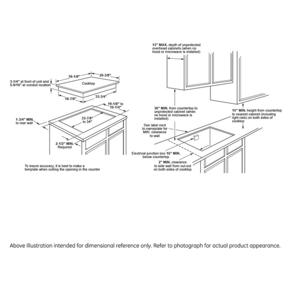 GE GE® 36" Built-In Knob Control Electric Cooktop