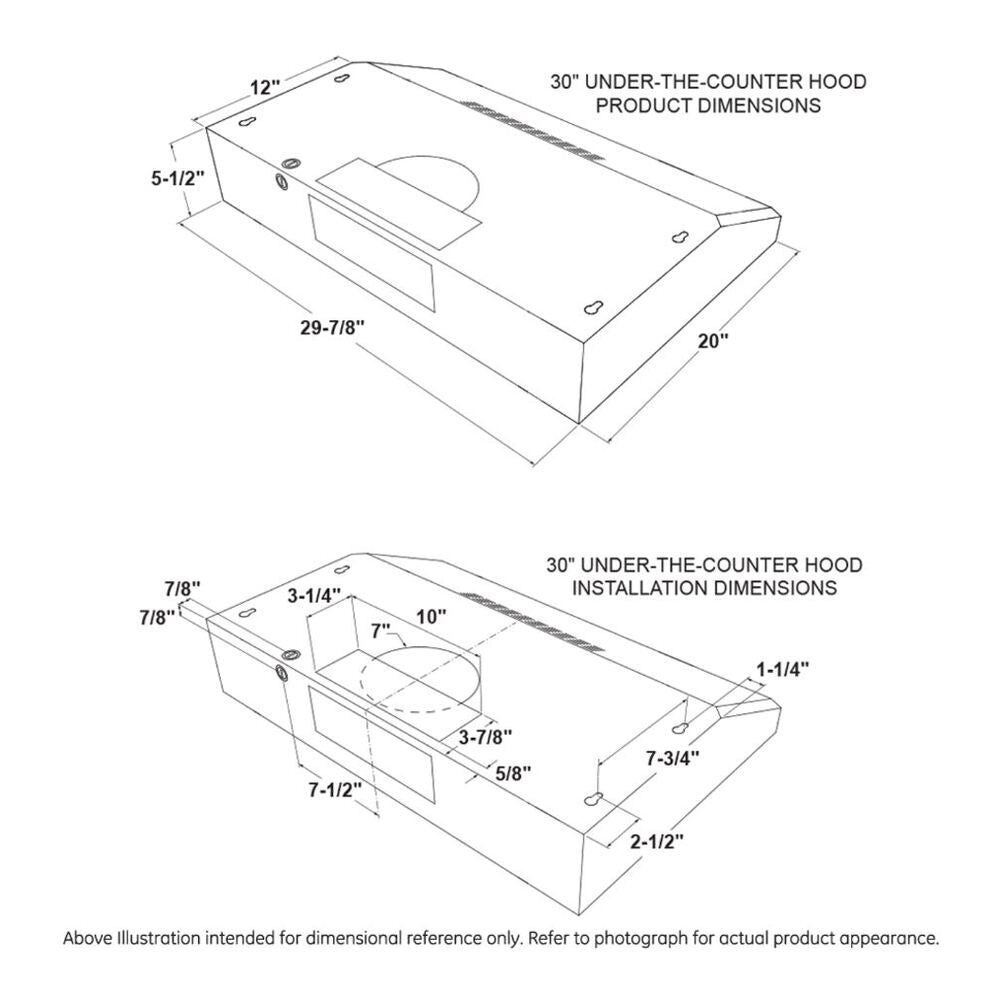 GE GE® 30" Under The Cabinet Hood