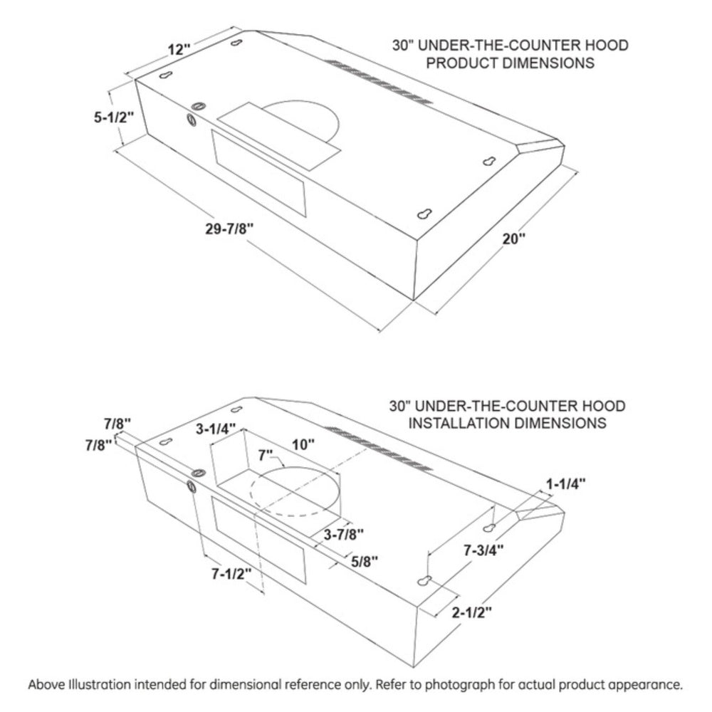 GE GE® 30" Under The Cabinet Hood
