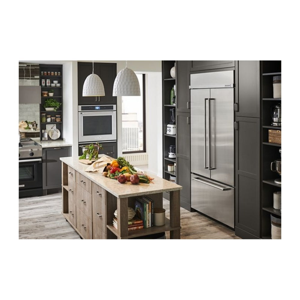 KitchenAid 24.2 Cu. Ft. 42" Width Built-In Stainless French Door Refrigerator with Platinum