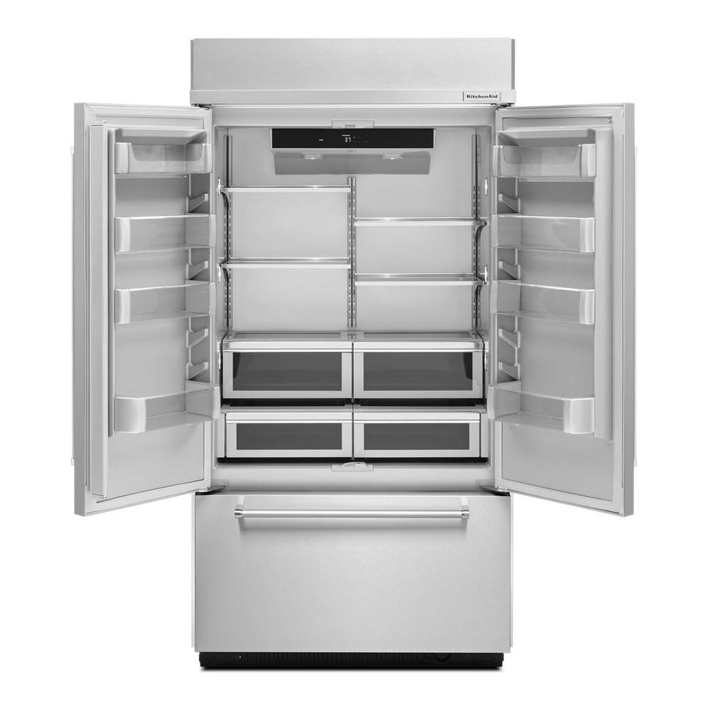 KitchenAid 24.2 Cu. Ft. 42" Width Built-In Stainless French Door Refrigerator with Platinum