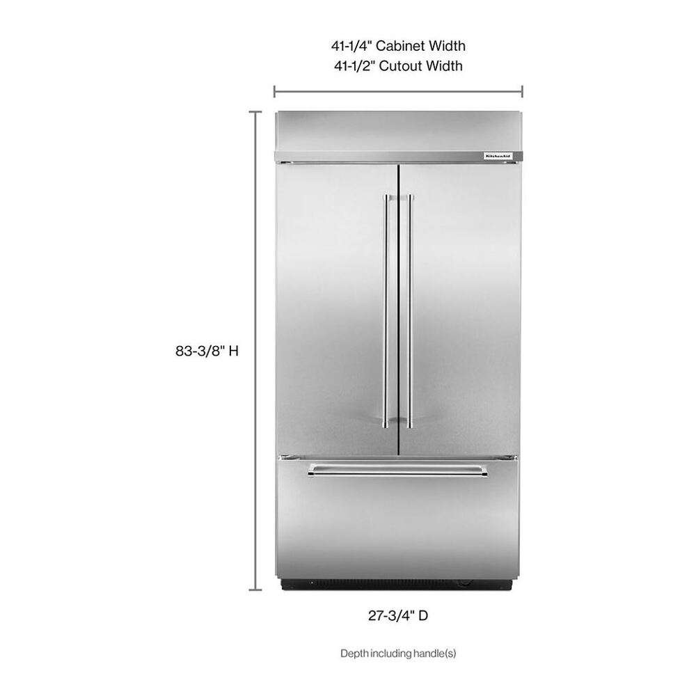 KitchenAid 24.2 Cu. Ft. 42" Width Built-In Stainless French Door Refrigerator with Platinum