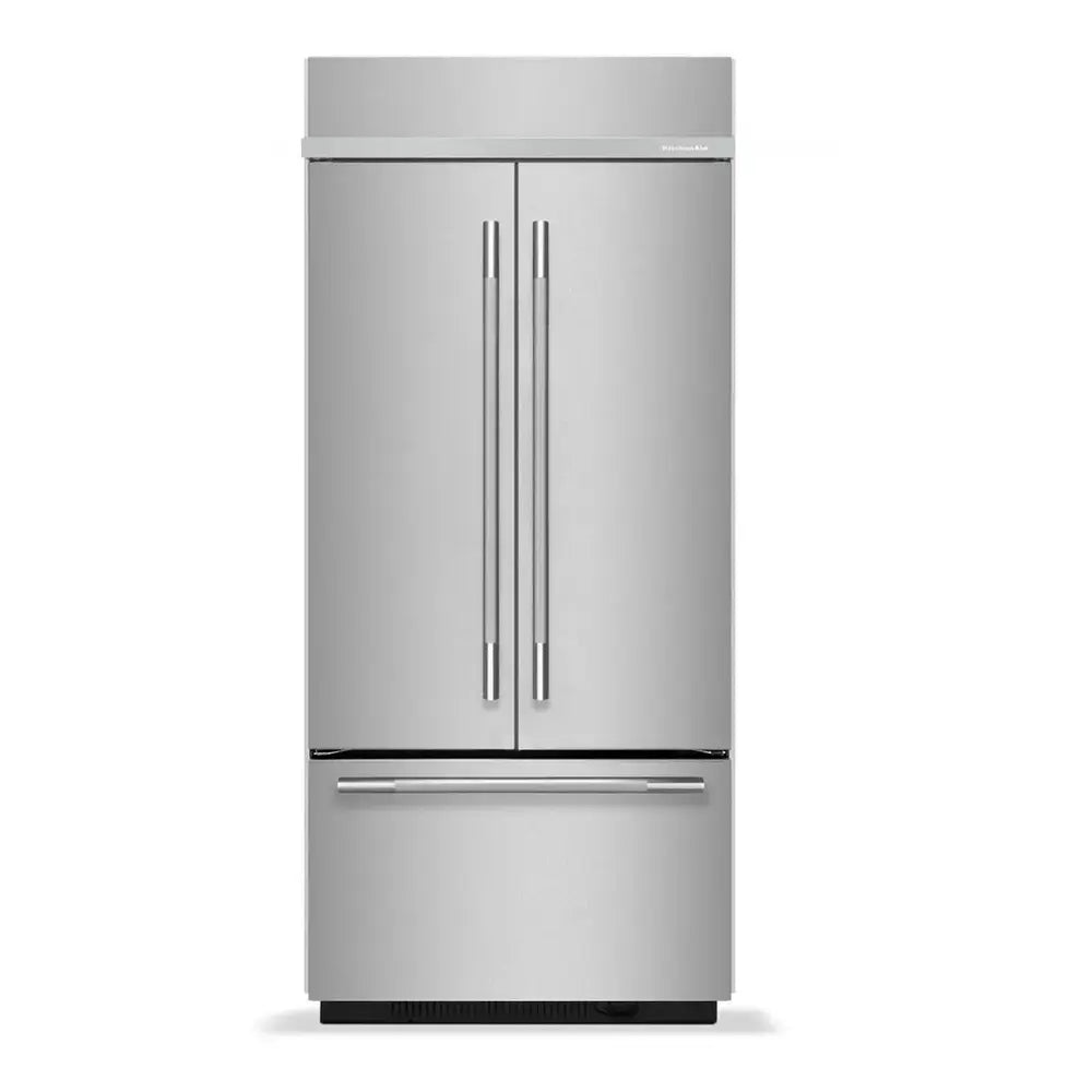 KitchenAid 20.8 Cu. Ft. 36" Built-In French Door Bottom Mount Refrigerator with Platinum In