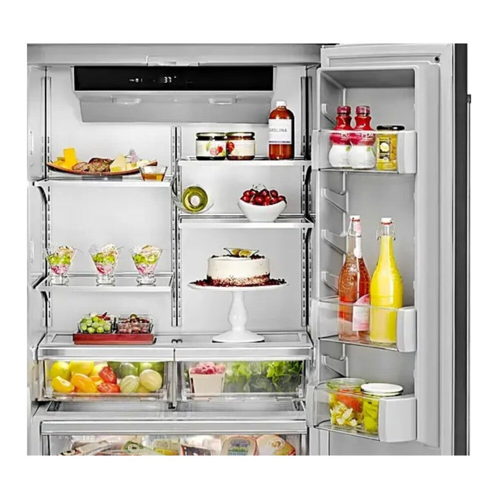 KitchenAid 20.8 Cu. Ft. 36" Built-In French Door Bottom Mount Refrigerator with Platinum In