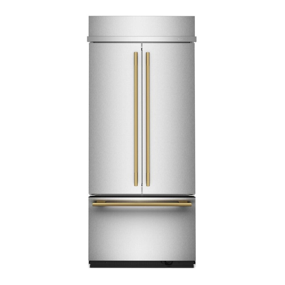 KitchenAid 20.8 Cu. Ft. 36" Built-In French Door Bottom Mount Refrigerator with Platinum In
