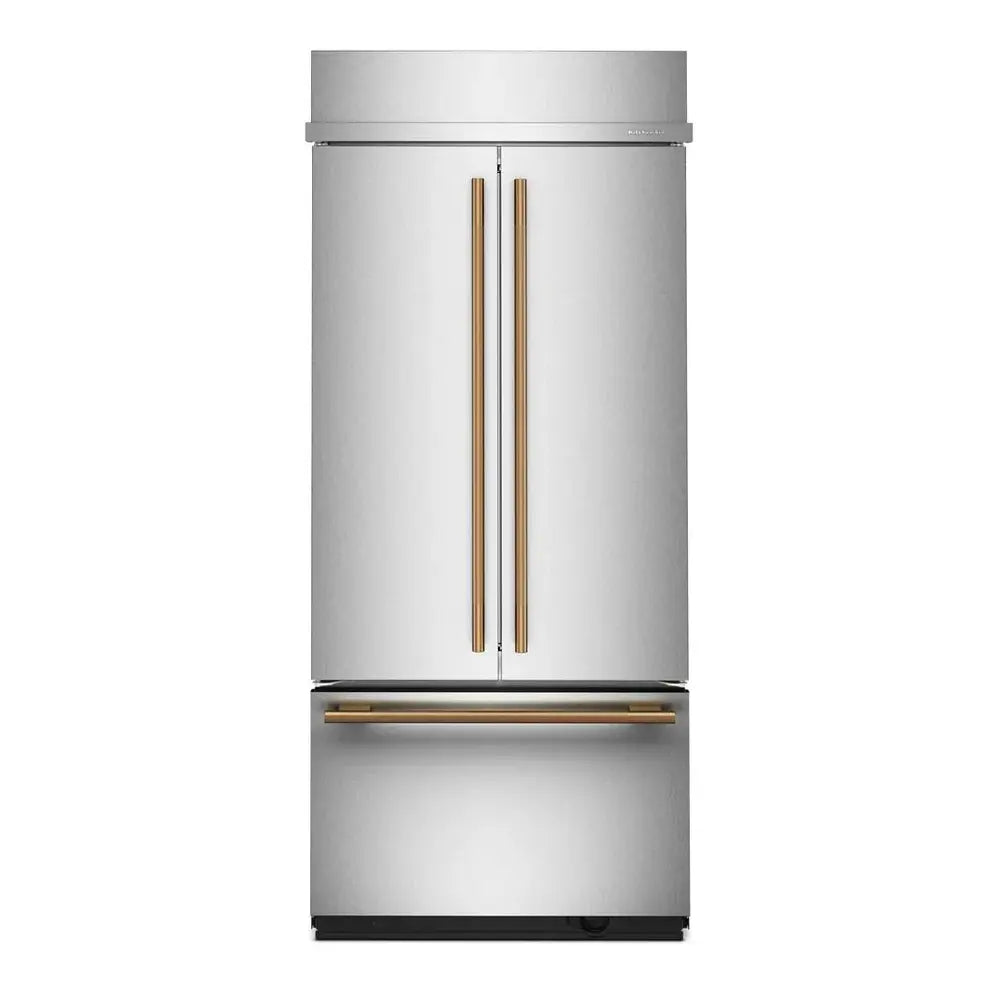 KitchenAid 20.8 Cu. Ft. 36" Built-In French Door Bottom Mount Refrigerator with Platinum In