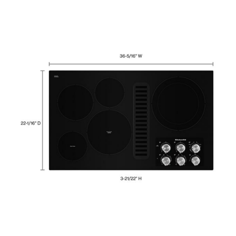 KitchenAid 36" Electric Downdraft Cooktop with 5 Elements