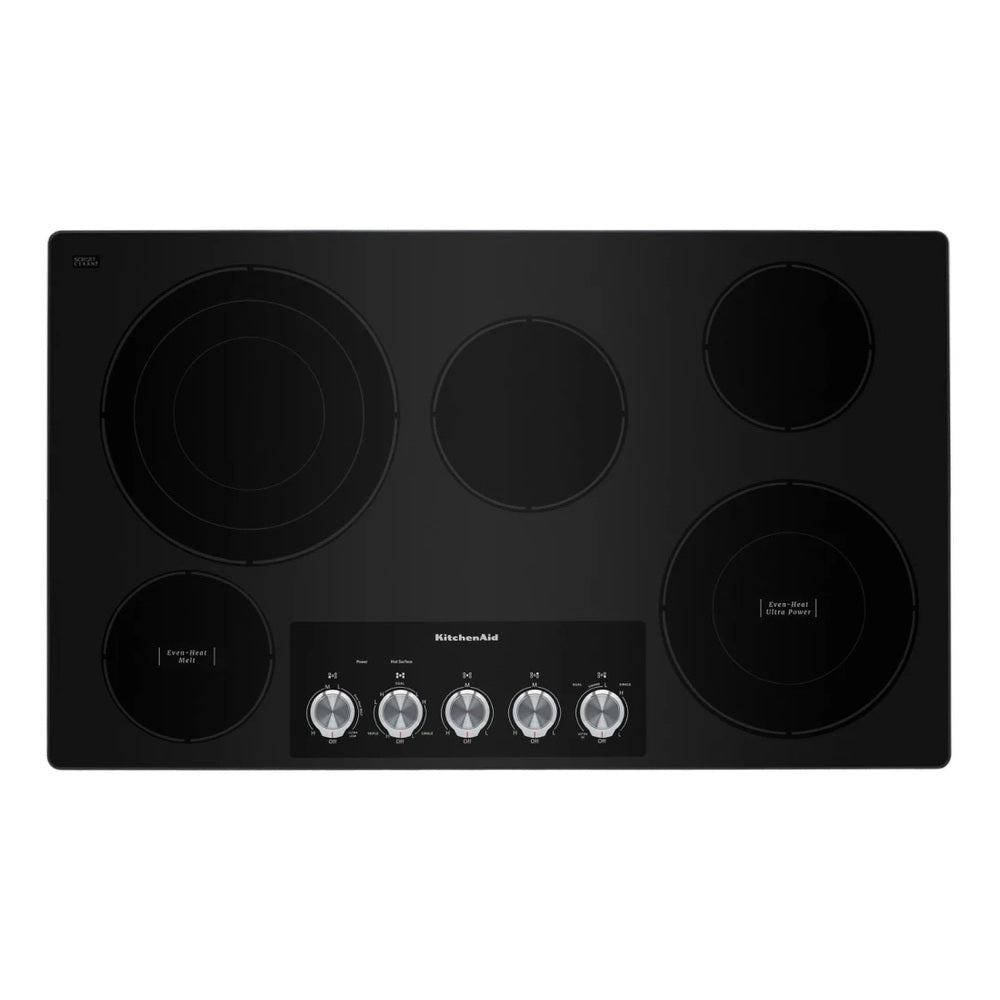 KitchenAid 36" Electric Cooktop with 5 Elements and Knob Controls