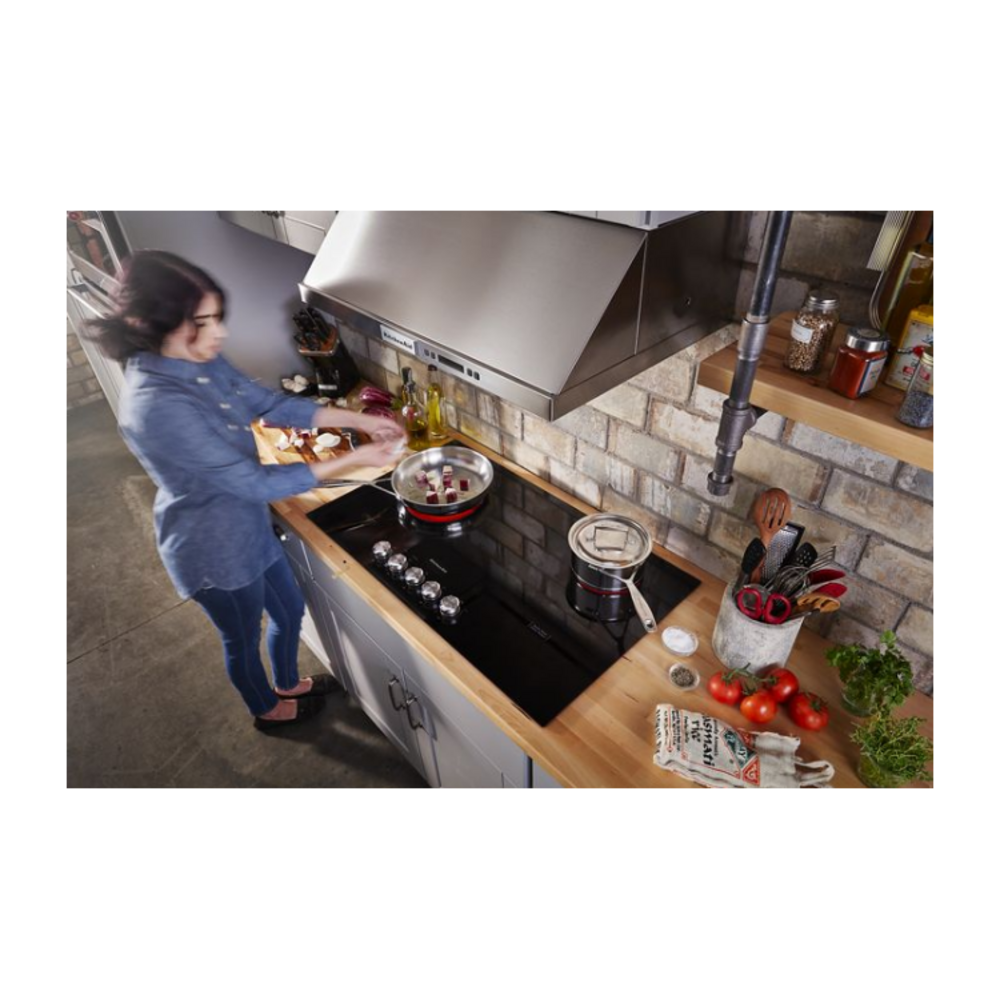 KitchenAid 36" Electric Cooktop with 5 Elements and Knob Controls