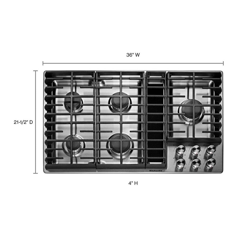 KitchenAid 36" 5 Burner Gas Downdraft Cooktop