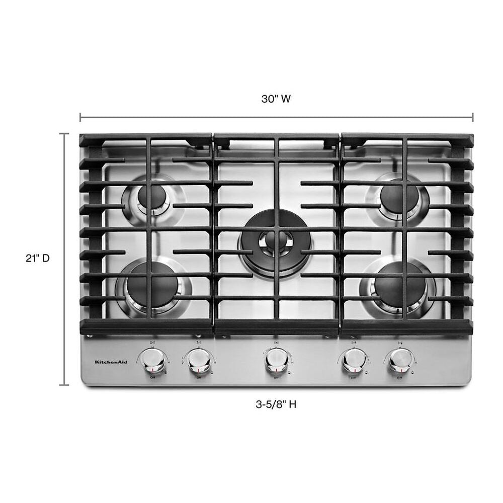 KitchenAid 30" 5-Burner Gas Cooktop