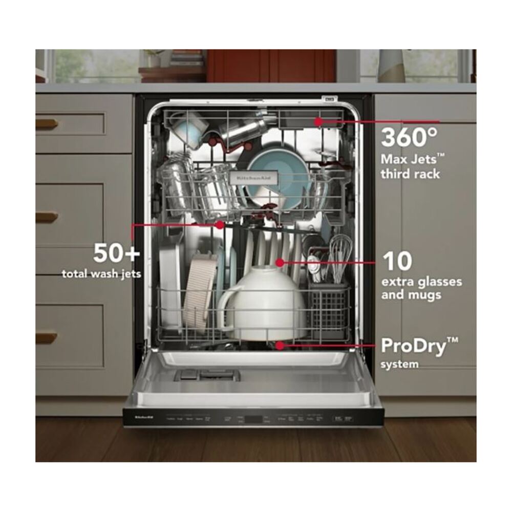 KitchenAid KitchenAid® 360° Max Jets™ Third Rack Dishwasher with ProDry™ System, 44 dBA