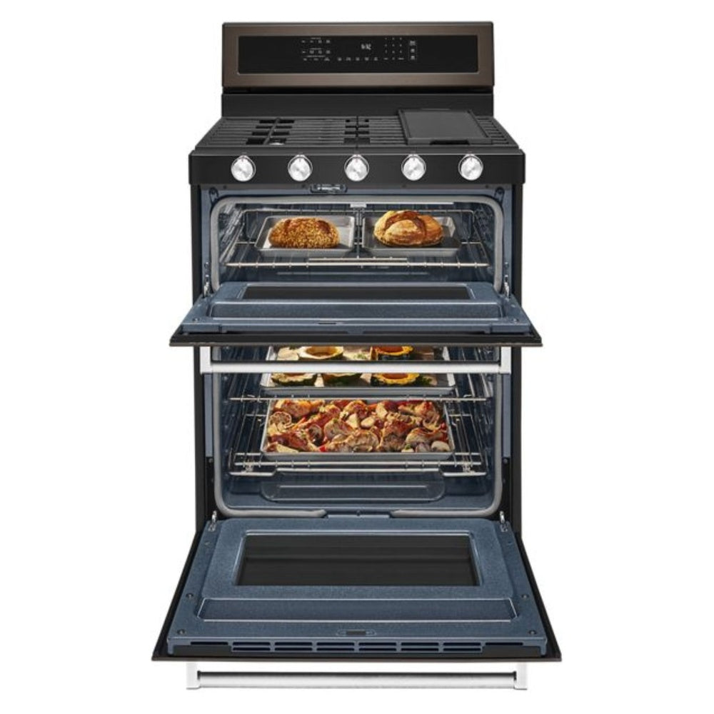 KitchenAid 30-Inch 5 Burner Gas Double Oven Convection Range