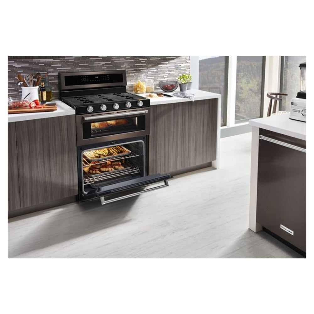 KitchenAid 30-Inch 5 Burner Gas Double Oven Convection Range